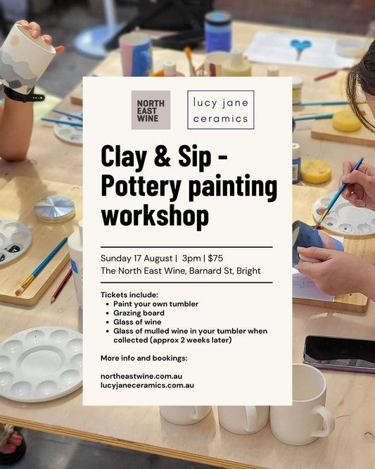 Clay and sip - pottery painting workshop at The North East Wine