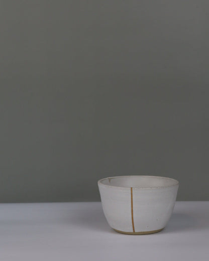 small white ceramic bowl on a grey background